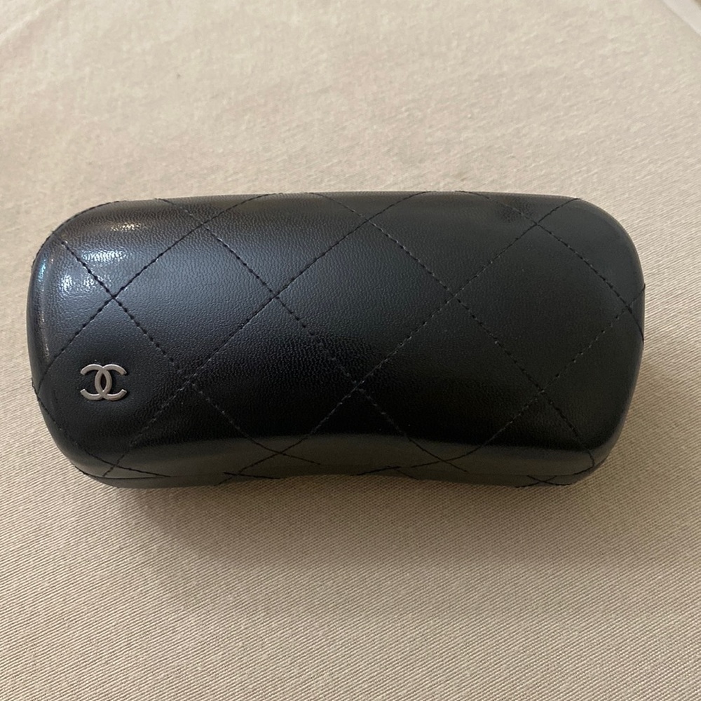 Authentic Chanel Quilted Black Hard Sunglass Case